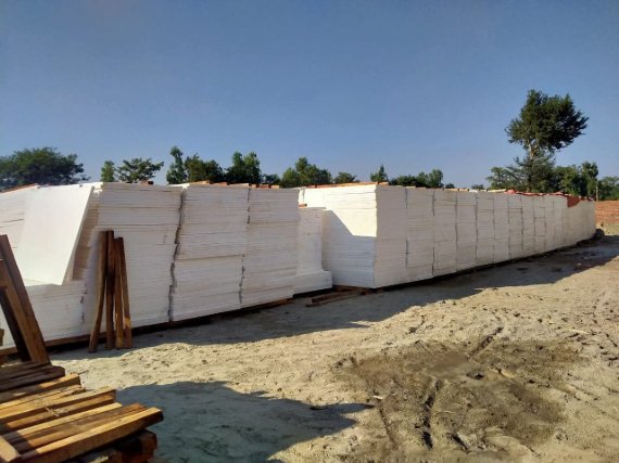 Bulk thermopore EPS blocks stock at Thermo Master factory yard